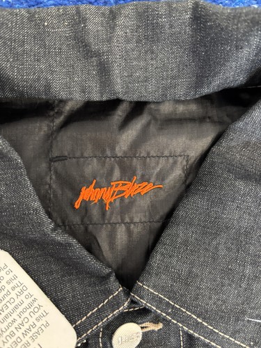 Johnny Blaze Jacket Mens XL Raw Indigo Denim Reversible Ringspun Button Up New - Picture 7 of 16