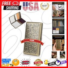 100s Retro Metal Cigarette Case Spring Clip Holds 12-14 Cigarettes Retro Me...