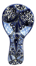 Mexican Talavera Spoon Rest Hand Painted Blue...