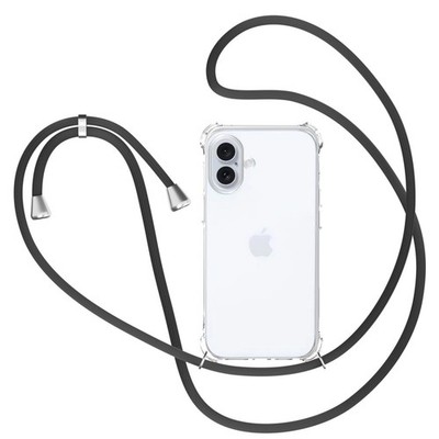 Hülle für iPhone 16 mit Band, Transparent Silikon Handyhülle für iPhone 16 mi...