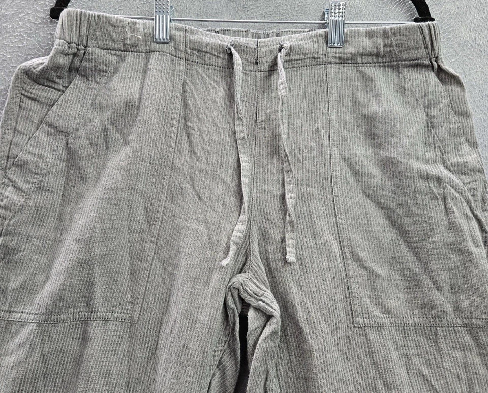 Prana女式裤子L灰色条纹呼吸休闲28英寸内缝 — 第 4/4 张图片