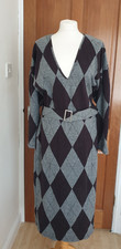ZARA KNITTED Midi Dress with Belt - Mink Brown BNWT SIZE M