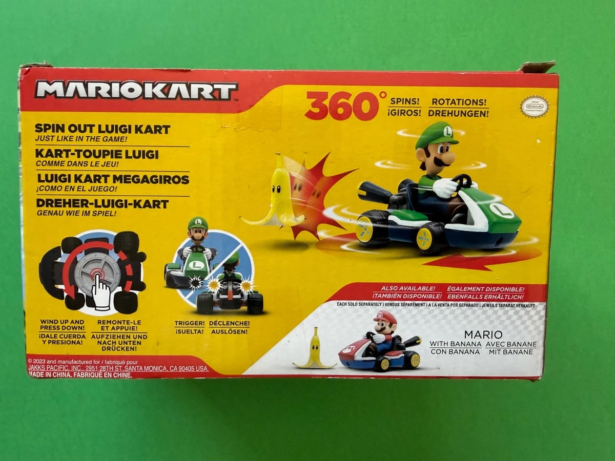 Super Mario Kart – Luigi Kart com Banana – Figura Jakks Pacific
