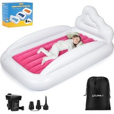 Inflatable Toddler Travel Bed, Double-Sided Kids Air Mattress | Kids Blow up ...