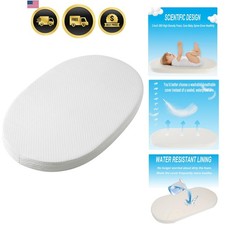 Baby Bassinet Mattress, 100 Breathable Cover, Water-Resistant Lining, Oval 2...
