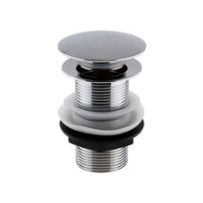 Nuie Chrome Unslotted Push Button Basin Waste