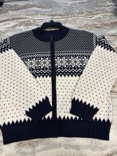 N Kids 100 Cotton Fair Isle Print Xl 16 Navy And White Long Sleeve Sweater