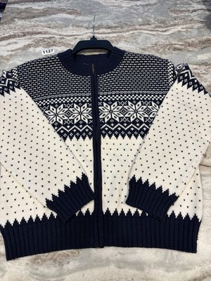 N Kids 100% Cotton Fair Isle Print Xl (16)  Navy And White Long Sleeve Sweater