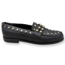 Claudie Pierlot Amoi Studded Black Leather Loafers Sz 6 US Womens Casual Shoes