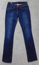 True Religion Women's Trisha Blue Jeans 25x32 Straight Stretch Low Rise USA Made