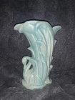 McCoy Light Blue Glossy Ceramic Abstract Art Pottery Vase Art Deco Decorative