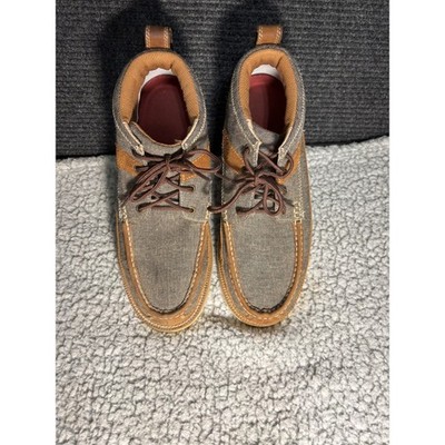 Twisted X Mens MCA0018 Brown Fabric Leather Chukka Driving Moc Shoes Size 9.5 M