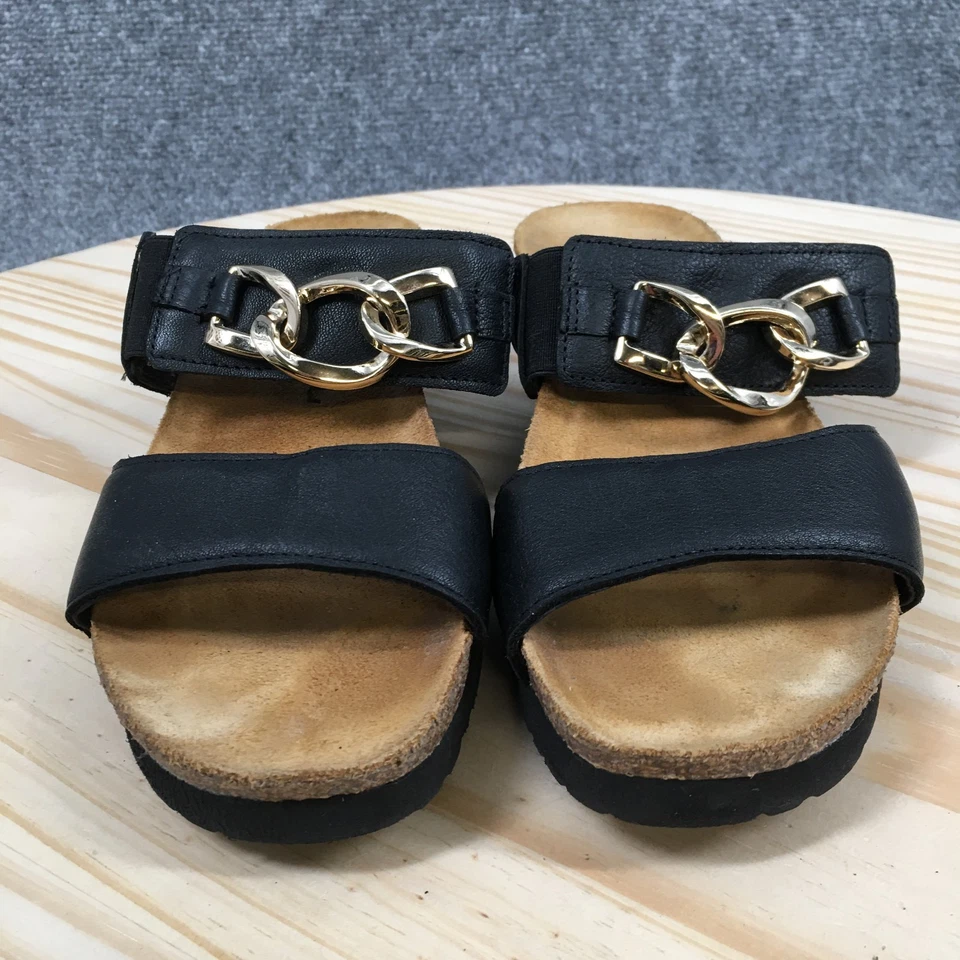 Sandalia Naot para mujer 38 negra Victoria punta abierta tacón de cuña informal cuero Foto 4 de 4