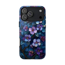 Phone Ink - Case for iPhone/Galaxy/Pixel - Purple Flower Stained Glass