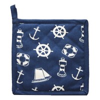Topflappen - Maritim KüChe Aus Baumwolle Gesteppt 20 Cm Blau/Weiß Sea-Club