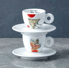 🏷️ 2 Tazzine illy 2012 Kiki Smith collection bar espresso imperfections