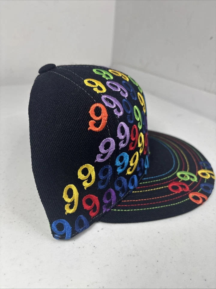 Gorra Gino Green Global 1999 negra multicolor 59FIFTY bordada por todas partes 7 1/8 Foto 2 de 4