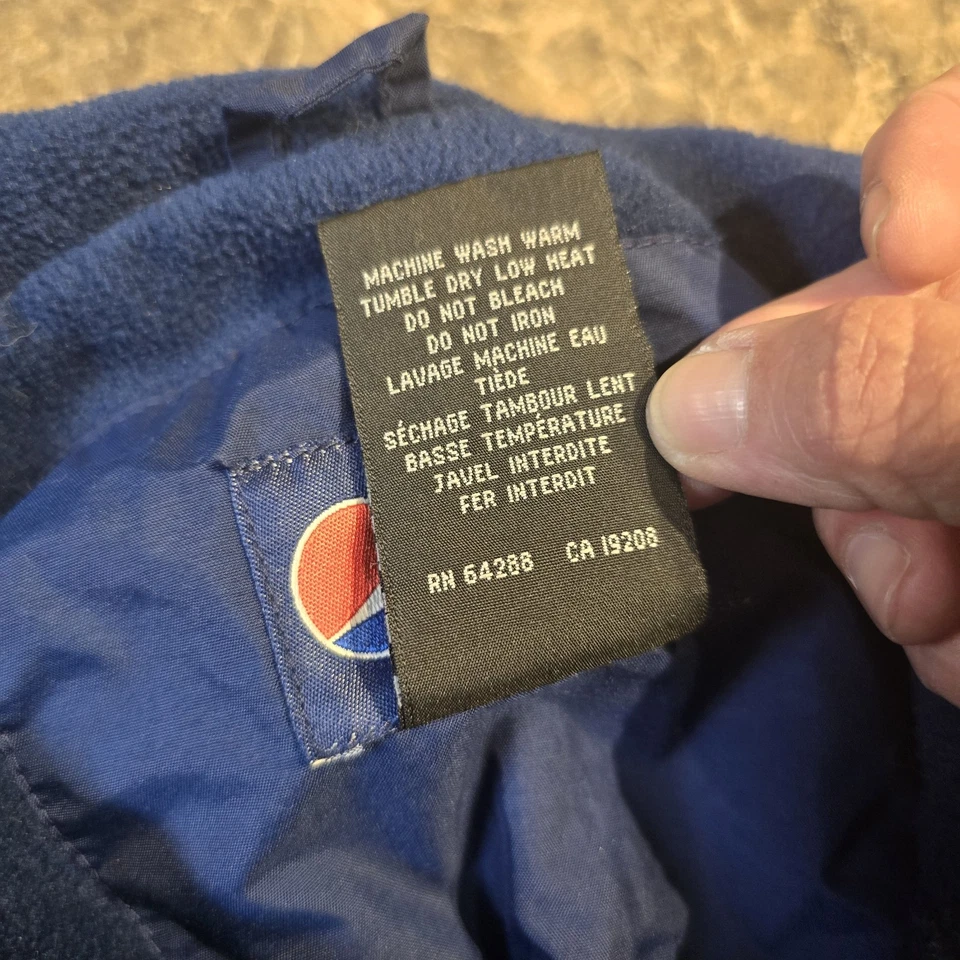 Pepsi Jacket Mens Size XLarge Blue Full Zip Fleece Lined Logo Aramark Workwear - Image 4 of 4
