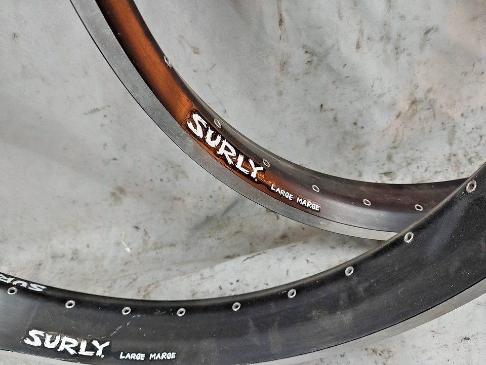Juego de llantas Surly Large Marge 26" Fat Bike 32S ancho negro nieve invierno playa crucero~ Foto 4 de 4