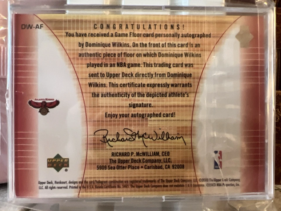 Dominique Wilkins 2003 autógrafo cubierta superior Foto 2 de 2