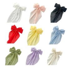 Stylish Oversized Bows Design Hair Clip Ribbon Fabric Securely Hold Barrette
