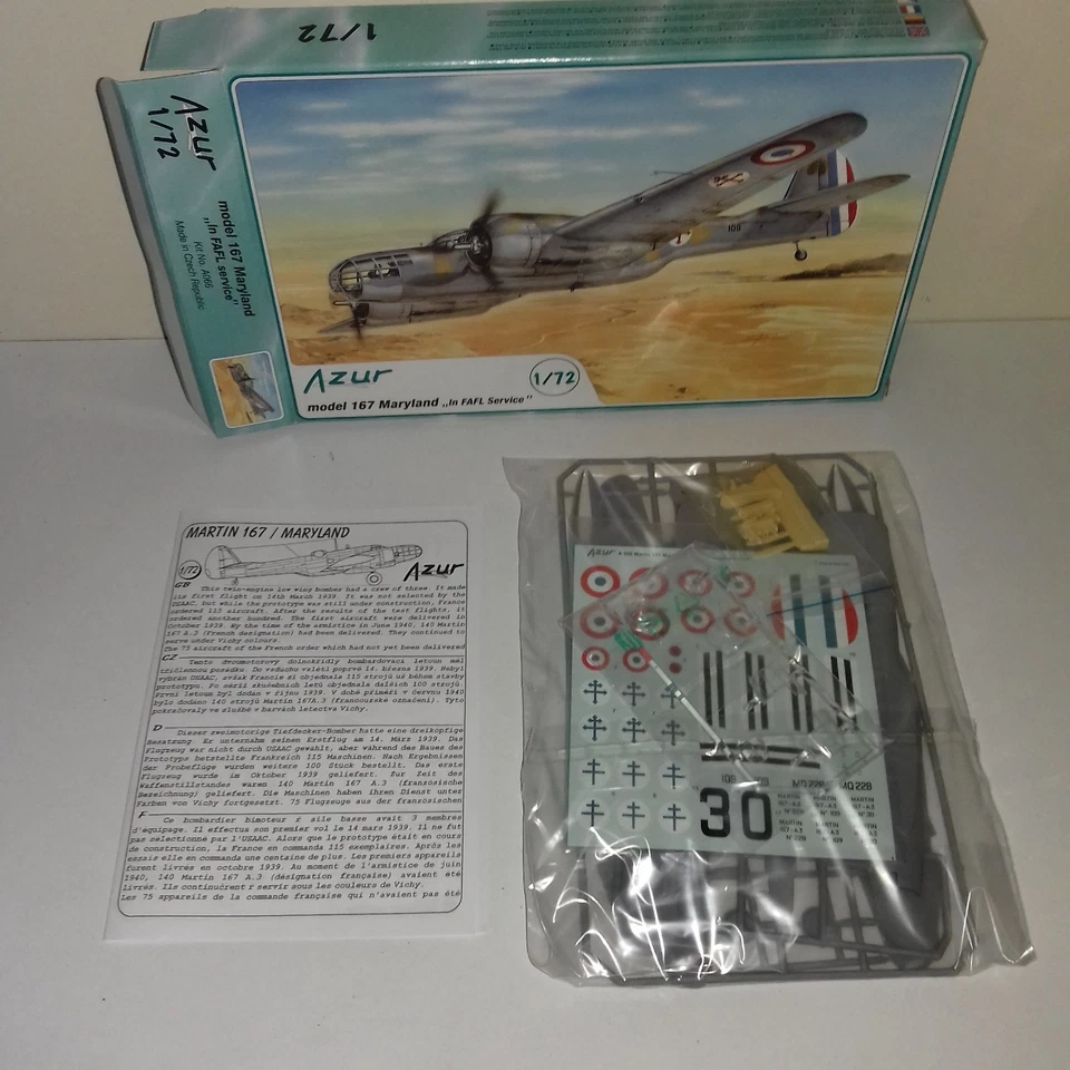 MODEL 167 MARTIN MARYLAND IN FAFL SERVICE KIT AZUR A066 - Immagine 2 di 3