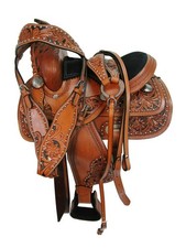 Barrel Racing Western Leather Horse Saddle Handmade Racer Equestrian Trail Tack