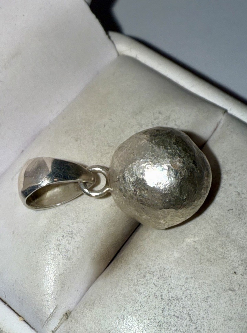 Designer Solid Sterling Silver Large Hammered Bal… - image 3