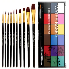 Face Painting Kit Non-toxic Body Paint Washable 18 Colors Facepaint Makeup Kit f