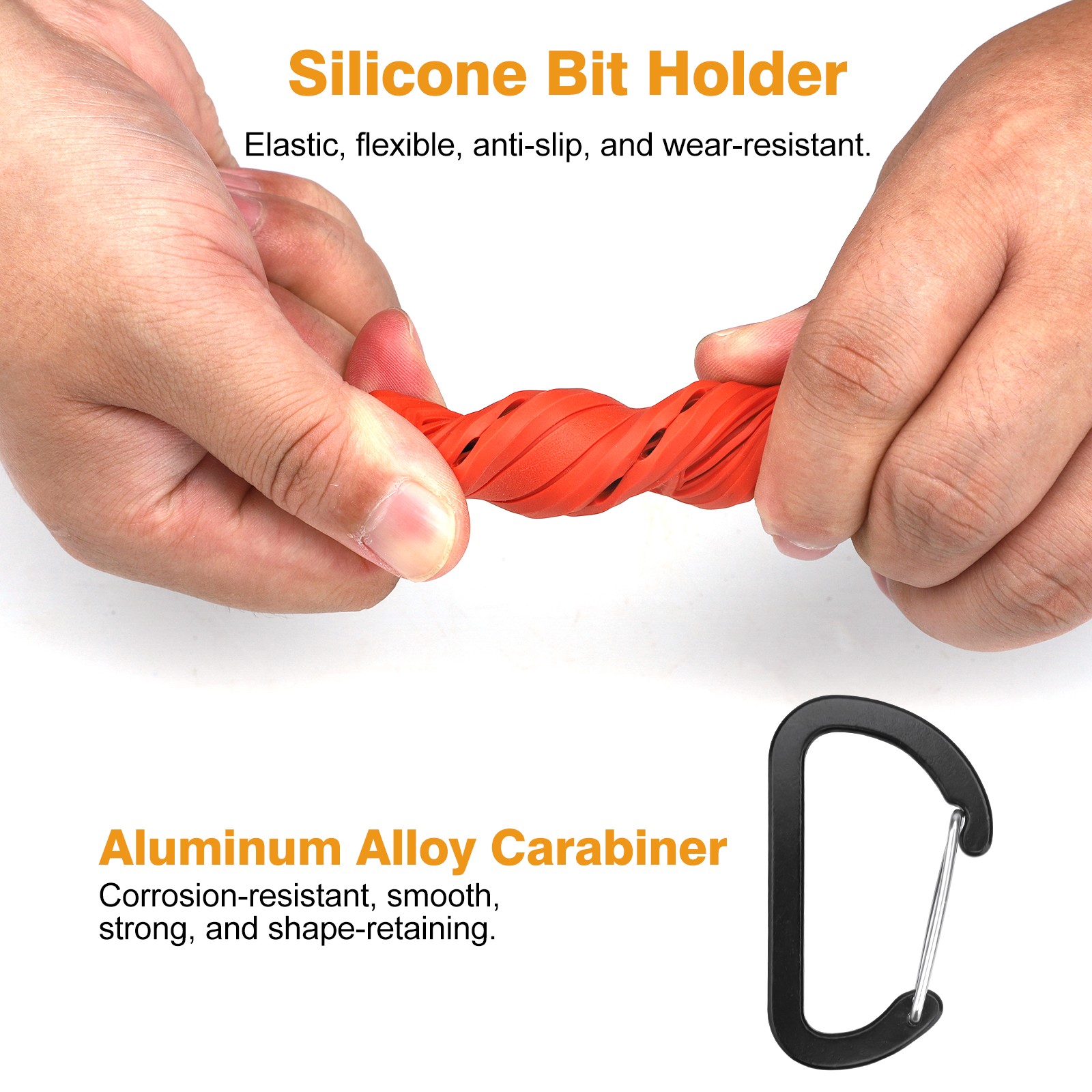 3pcs 1/4" Hex Screwdriver Bit Organizer Holder with Carabiner 10-Hole Bit Holder