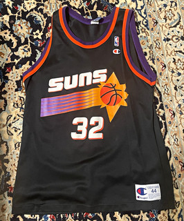 Champion Jason Kidd #32 Phoenix Suns NBA Black/Purple/Orange Jersey Size 44