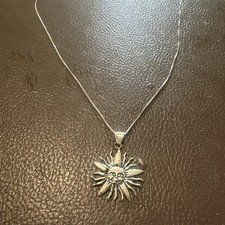 Collier Kette 45 cm,  925 Anhänger Sonne so süß