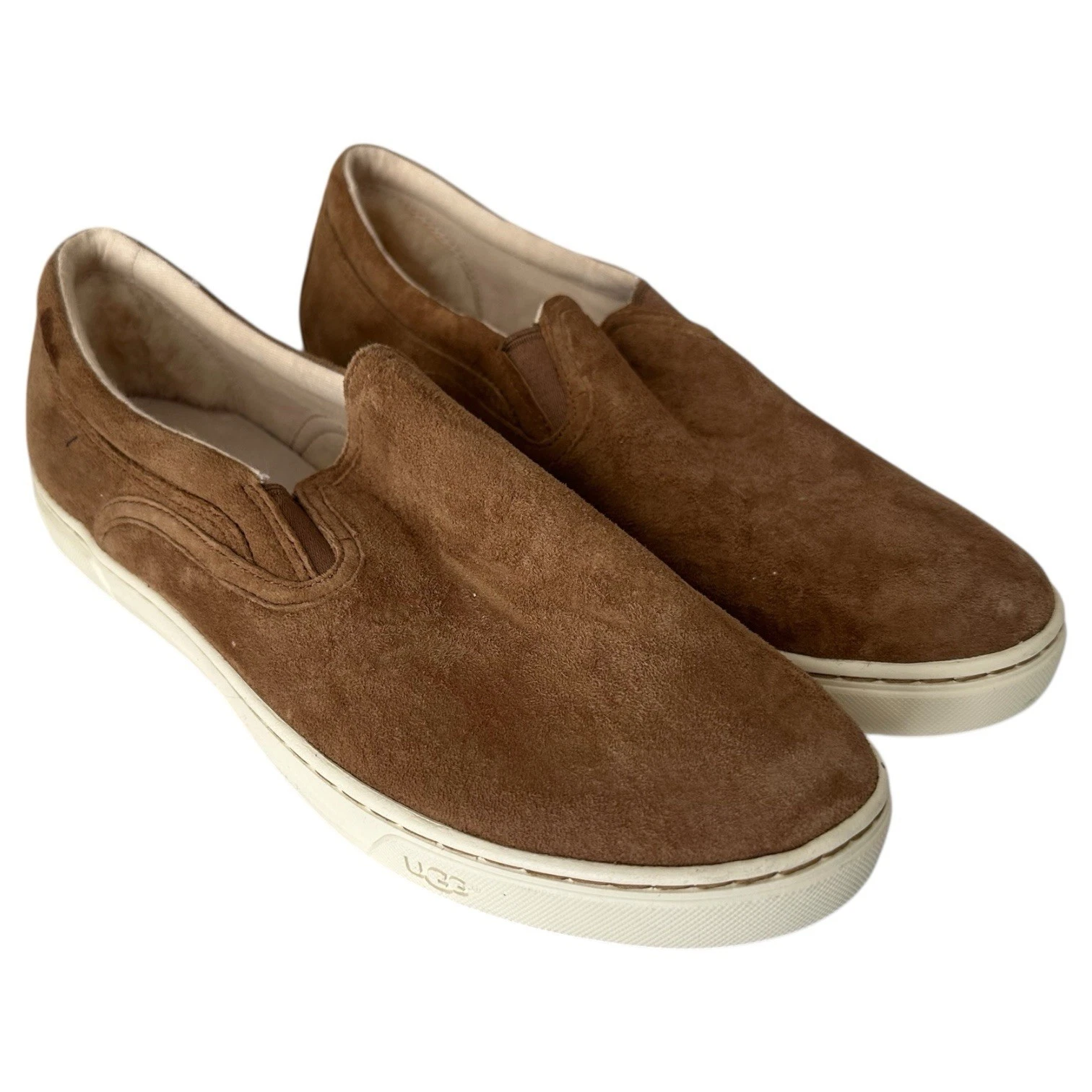 Mocassino UGG donna 9 feroci sneaker slip on pelle scamosciata morbida marrone castagna