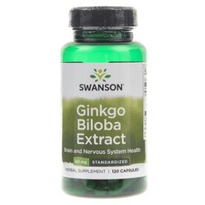 Swanson Ginkgo Biloba Extrakt Extract 60mg 120 Kapseln Ged&auml;chtnis Konzentration