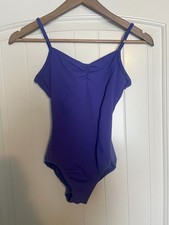 MIRELLA LADIES Camisole leotard Purple Blue Shelf lined Pinchfront Size P