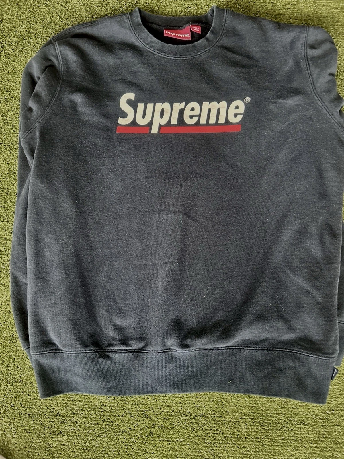 Col rond logo Supreme Underline bleu marine (SS20SW33) taille Medium