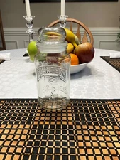 Vintage 1981 75th Anniversary Planters Mr. Peanut Glass Jar W/Lid Canister