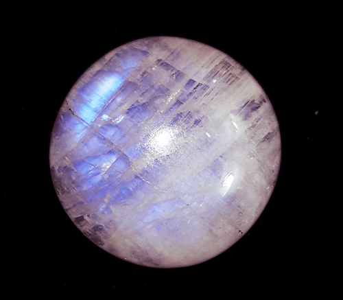 100% Natural White Rainbow Moonstone Moon Cut 28.60 Ct Loose Gemstone Certified - Picture 3 of 6