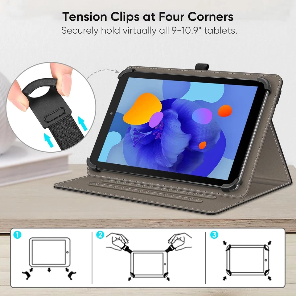 Universal Case for 9/10/10.1 Inch Tablet Folio Smart Stand Protective Cover - Image 4 of 4