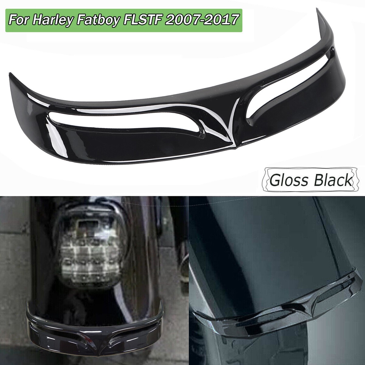 Black Rear Fender Edge Trim Tip Trailing For Harley Fatboy Lo