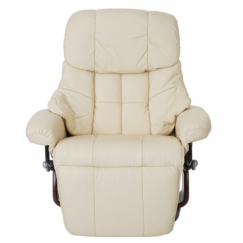 MCA Relaxsessel Windsor 2, Sessel, Echtleder 150kg creme, Walnuss-Optik - Bild 2 von 7