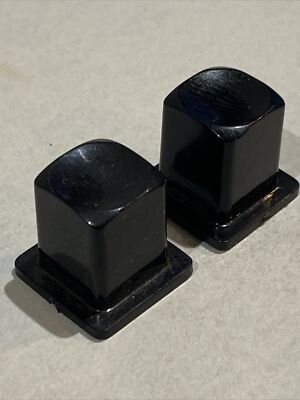 Lowrey Organ Black Plastic Slide Pot Lever Button Cap Knob Lot of 2 NOS