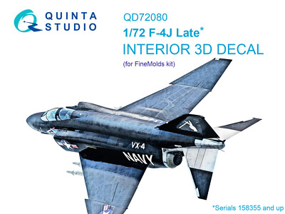 Quinta Studio 1/72 F-4J spät 3D-gedruckter & farbiger Innenraum (FineMolds)