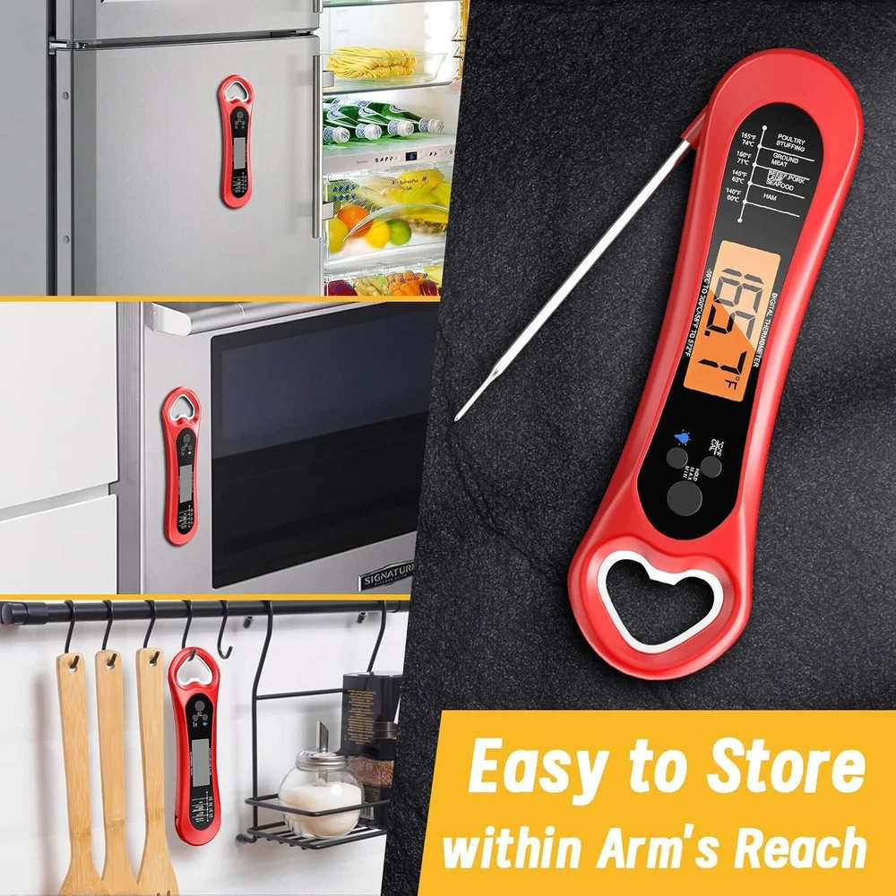 Meat Thermometer Digital, Instant Read Food Thermometer - Waterproof for Cooking