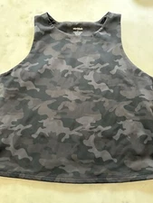 Colorful Koala Black Grey Camo Crop Tank Top Size Large 