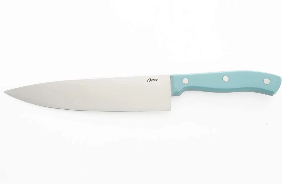 Juego de cuchillos Oster verde azulado aspecto único con cuchillos de chef Santoku GRATIS Foto 3 de 4