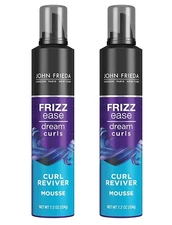 LOT OF 2 John Frieda Frizz Ease Dream Curl Reviver Mousse 7.2 oz Wavy Curly Hair