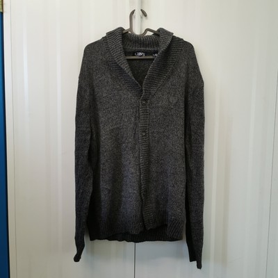 Chaps Herren Strickjacke Grau Size M Baumwolle UC019