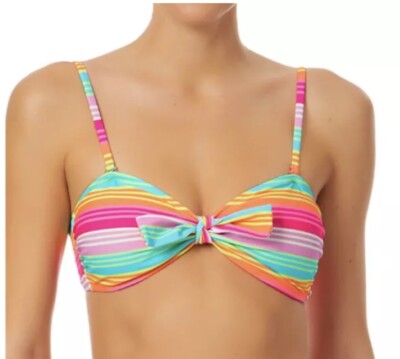No Boundaries Junior s Tricot Stripe Bikini Swim Top Size Small (3-5) NWT