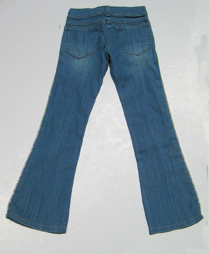 Pantalones de mezclilla bordados rosa estrás para niñas Little Mass 7 nuevos con etiquetas Foto 4 de 4